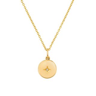 14k Gold Round Mini Locket Necklace