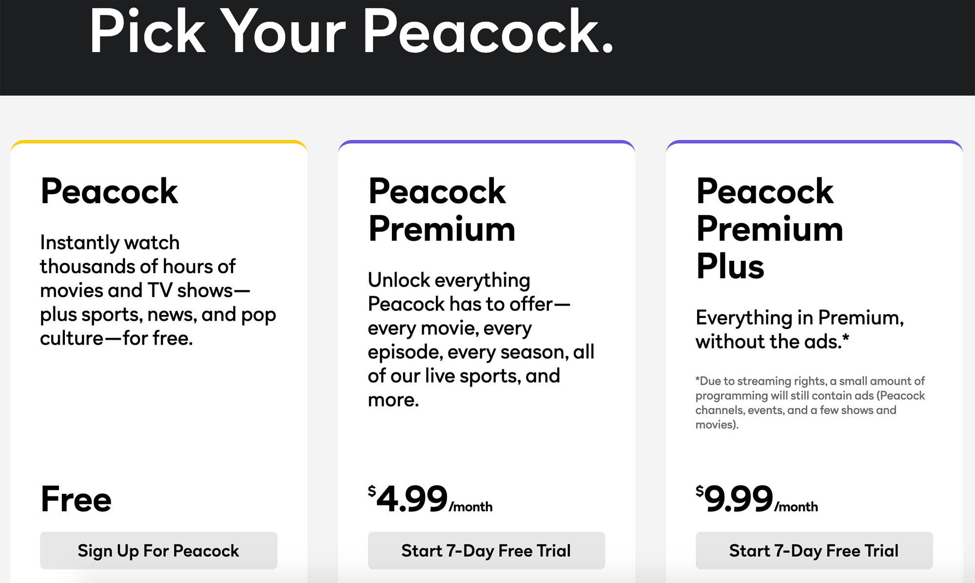 peacock no ads