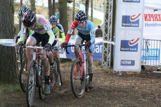 Battling through the traffic at bpost bank troffee's GP Sven Nys in Baal. Ian McShane (Sophisticated Living p/b Bob&rsquo;s Red Mill) rode to a 30th place on the day. 