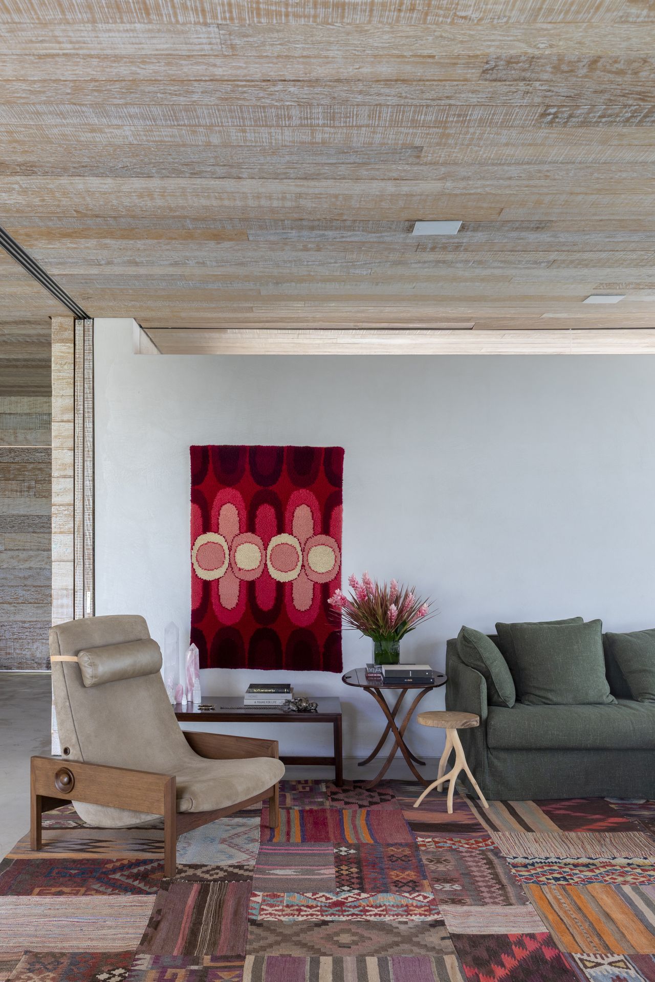 Details of the timber-clad interior