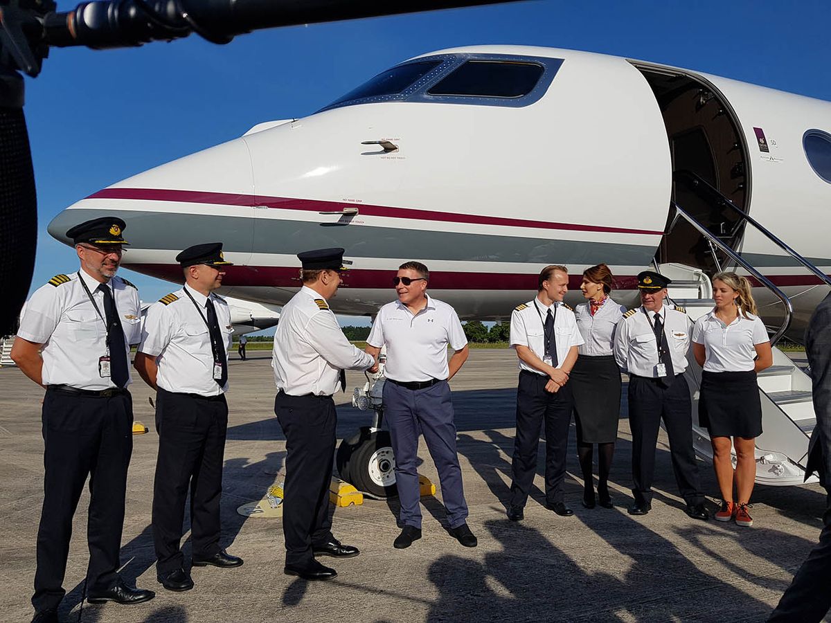 The One More Orbit crew back on the ground at NASA&#039;s Kennedy Space Center in Florida after their record-setting flight.