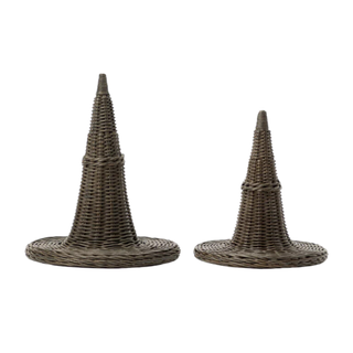 Two wicker witches hats