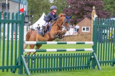 Annabel Widdowson riding Bunbury Conquest to win the Pro Ponies BS 128cm winter championship at the Royal International Horse Show 2023