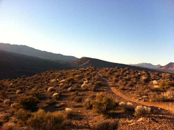 Post work evening singletrack on Barrel Roll Trail near St. George, Utah.