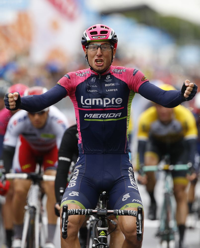 Sacha Modolo takes stage 13 of the Giro d'Italia.