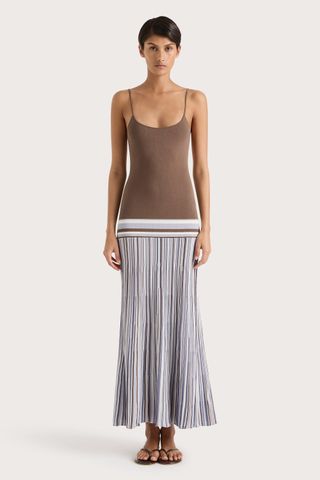 Citara Maxi Dress Pale Blue Stripe