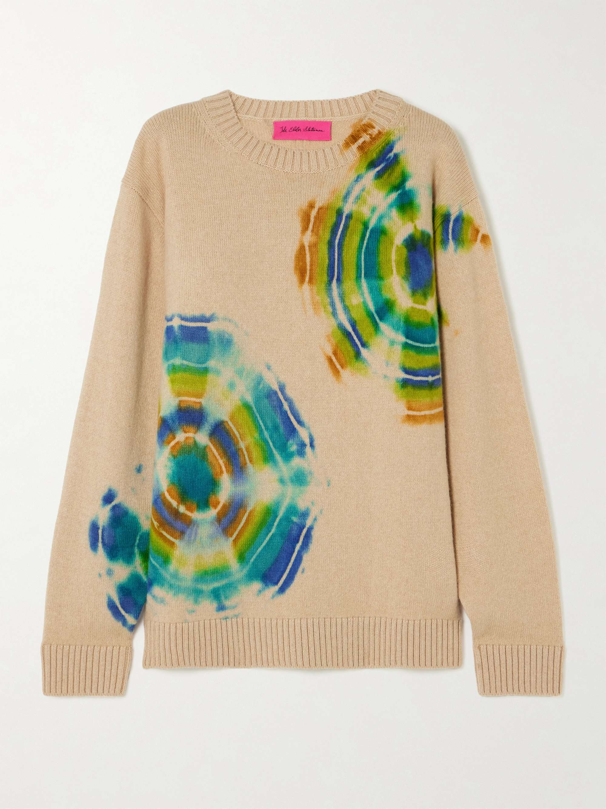Geode Racing Crew Tie-Dyed Cashmere Sweater