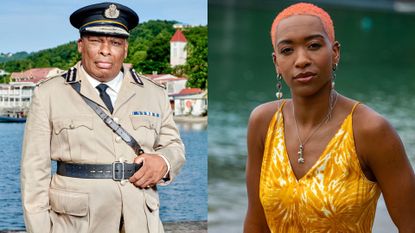 Selwyn Patterson and Selwyn's daughter in Death in Paradise