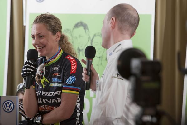 Gunn-Rita Dahle Flesj&aring; at the Multivan Merida Team Presentation