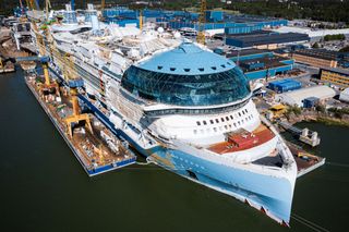 Royal Caribbean's Icon of the Seas being built in Finland in May 2023