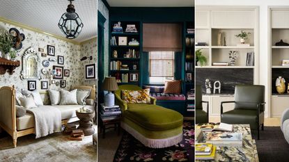 Three rooms with unconventional book storage