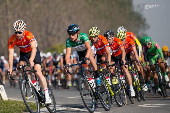 Jurgen van Diemen (Netherlands) in the green jersey.