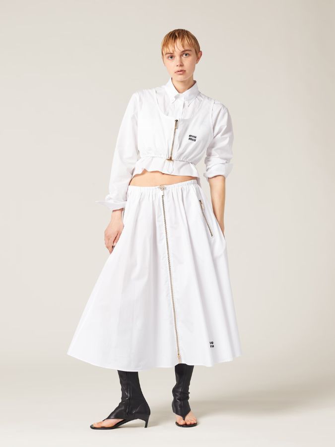white skirt