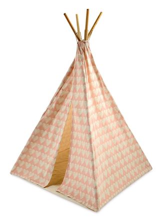 aldis white and pink heart teepee tent