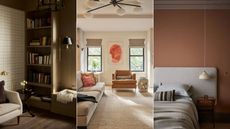 caramel colors used in three interior schemes