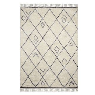 Berber style rug in cream and black