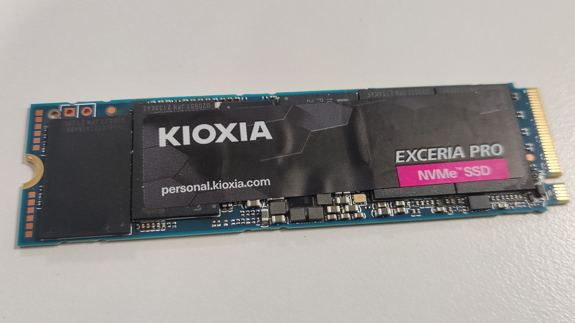 Kioxia Exceria Pro 2TB on a desk