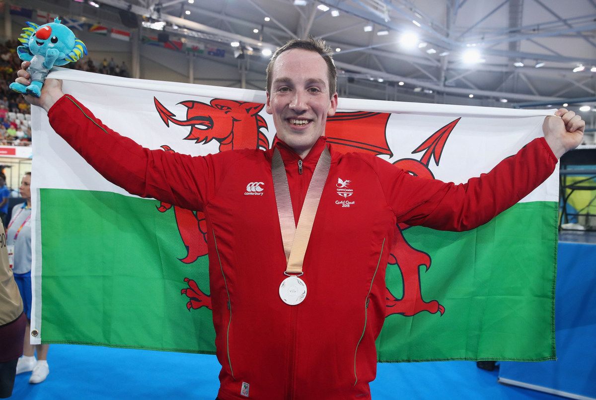 Silver for Lewis Oliva (Wales) in the Keirin
