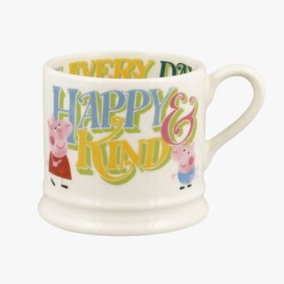 Happy & Kind small mug from the Emma Bridgewater x Peppa Pig collection