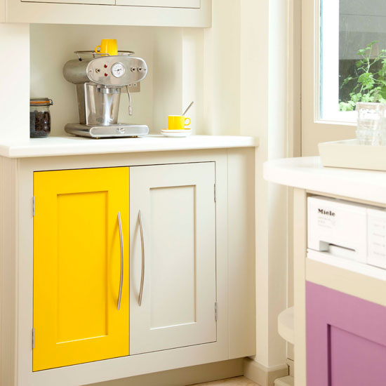 kitchen with coffee maker machine
