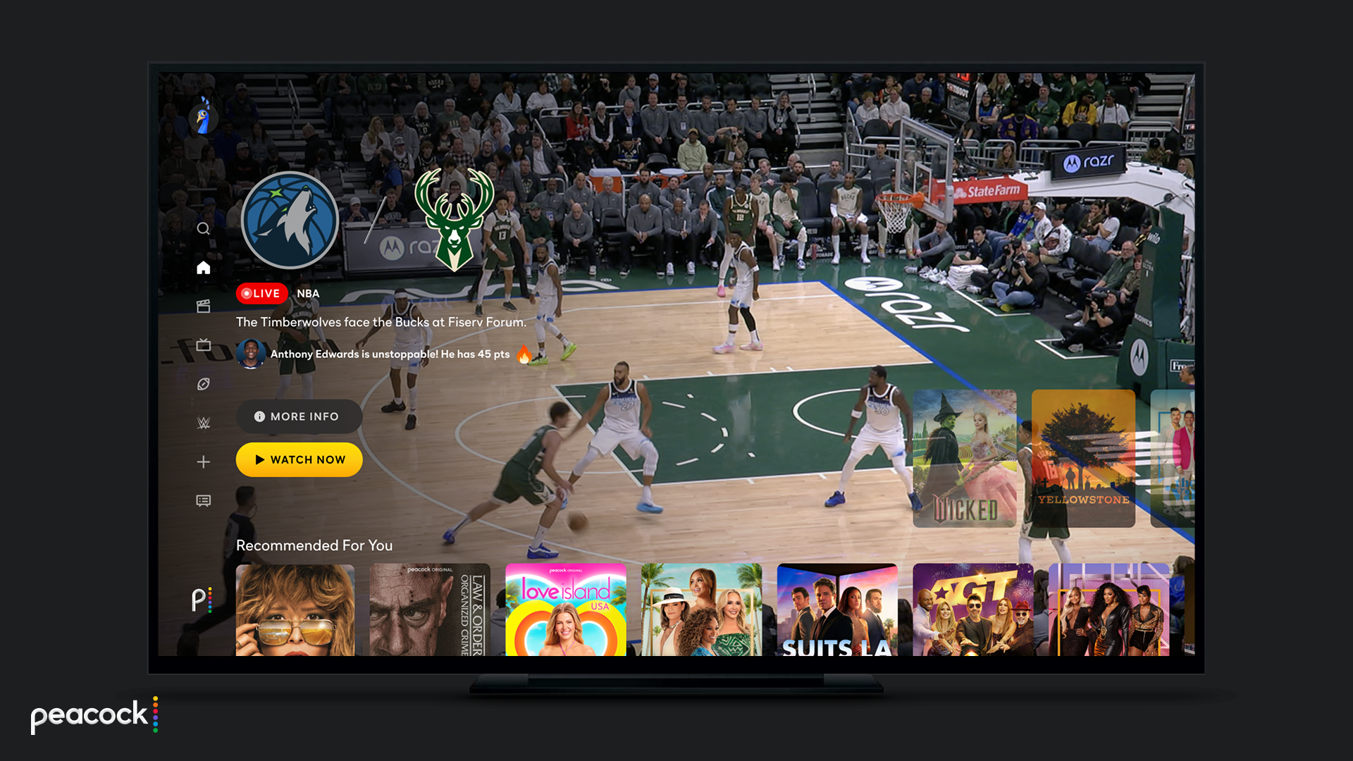 NBA on Peacock livestreams