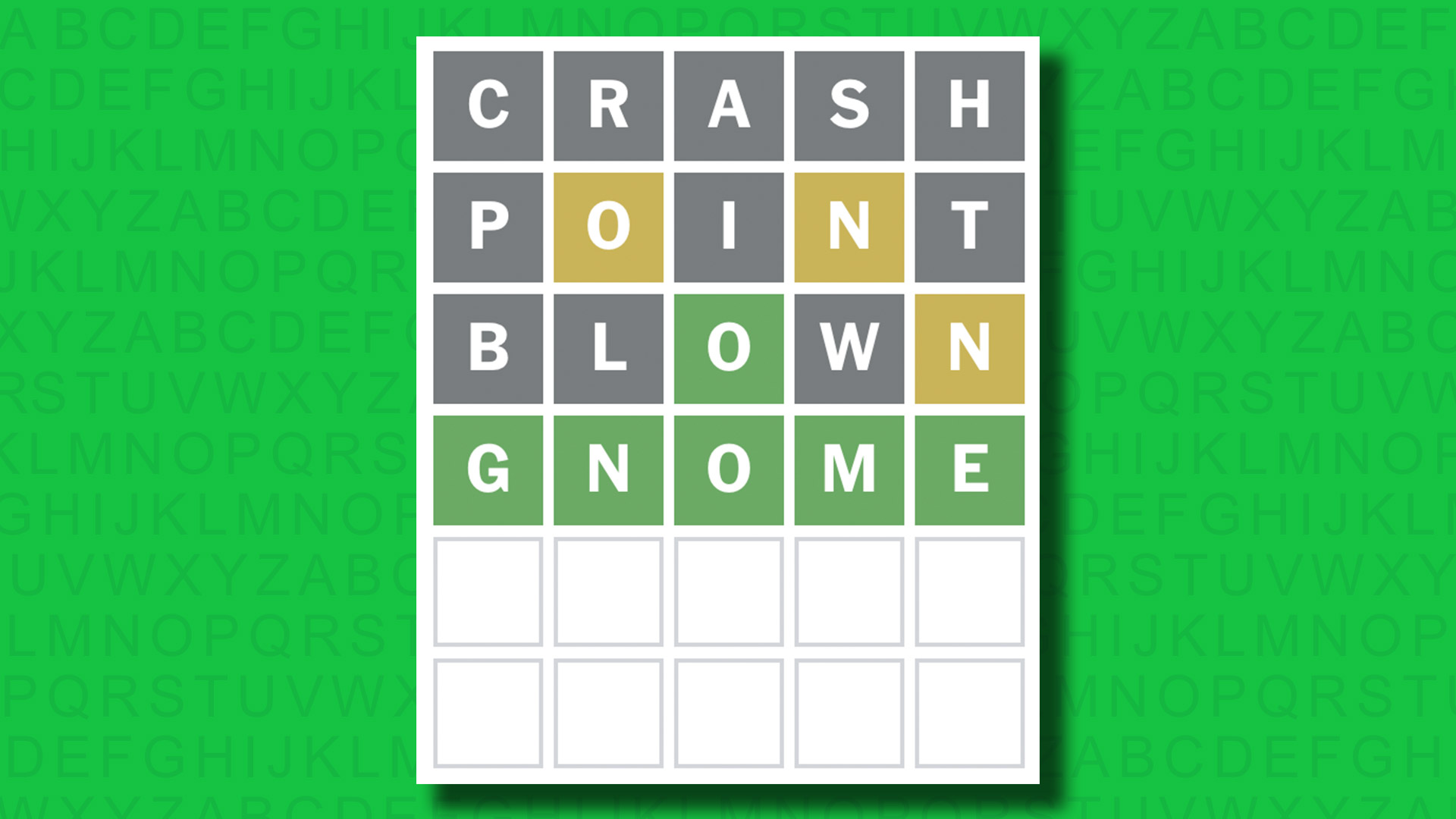 NYT Wordle answers for game 1485 on a green background