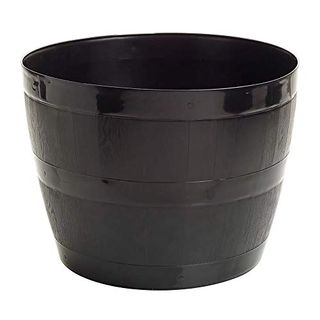 Straame Plant Pot Tub, 50 Litters Gardening Flower Pots - Indoor or Outdoor Planter - for Multi-Purpose - Makes Your Living Space Bloom (black Barrel Plantar Large- 50 X 50 X 38 Cm)