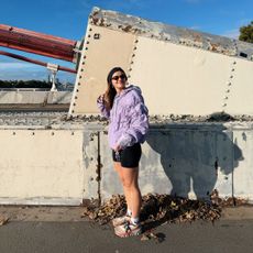 Best running accessories: Senior Health Editor Ally Head in a running jacket