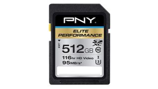 PNY Elite Performance SDXC memory card product shot