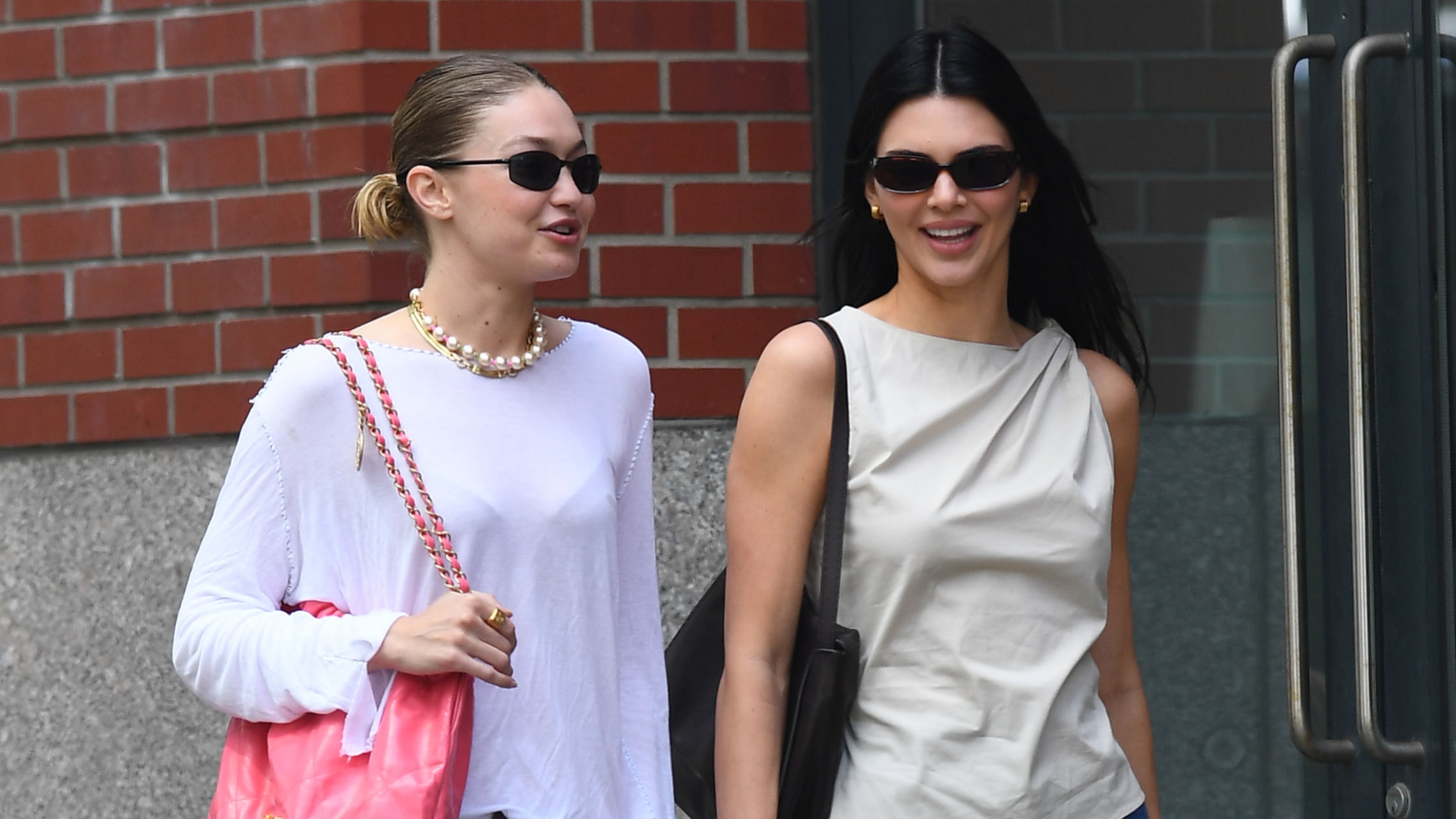 Gigi Hadid and Kendall Jenner wearing ballet flats in NYC