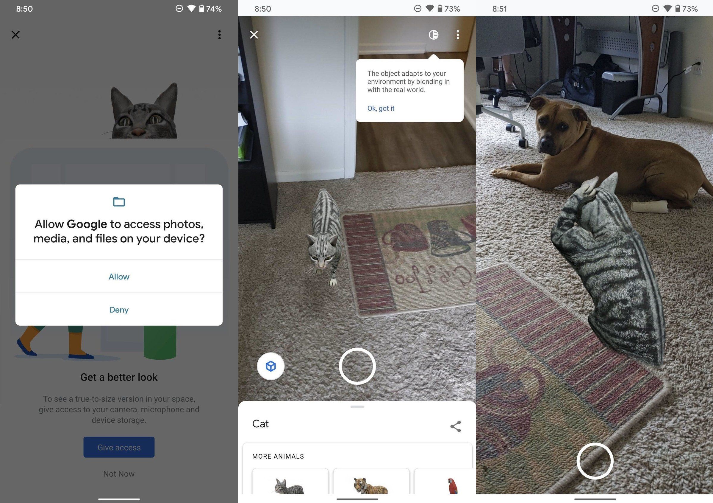 How to use Google's 3D animals and objects in AR