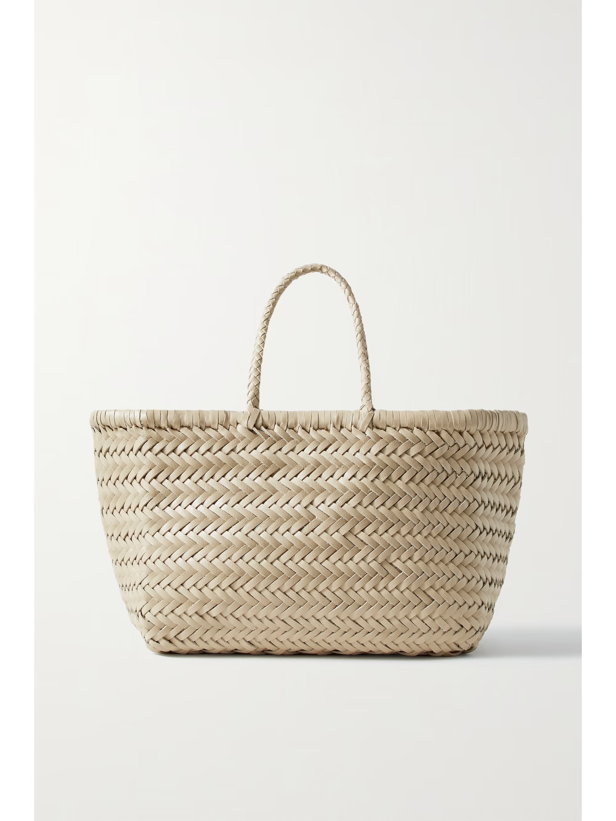 Dragon Diffusion, Bamboo Triple Jump Small Woven Leather Tote