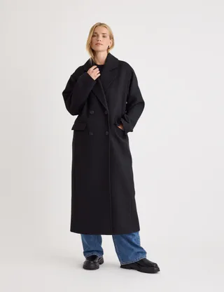 nobody's child, Double Breasted Wool Blend Coat