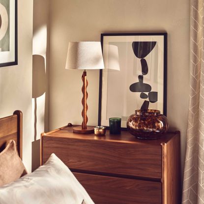 John Lewis Wiggle Table Lamp, Walnut