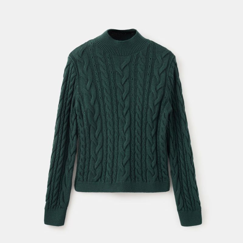 Mango , Braided Sweater with Perkins Neck