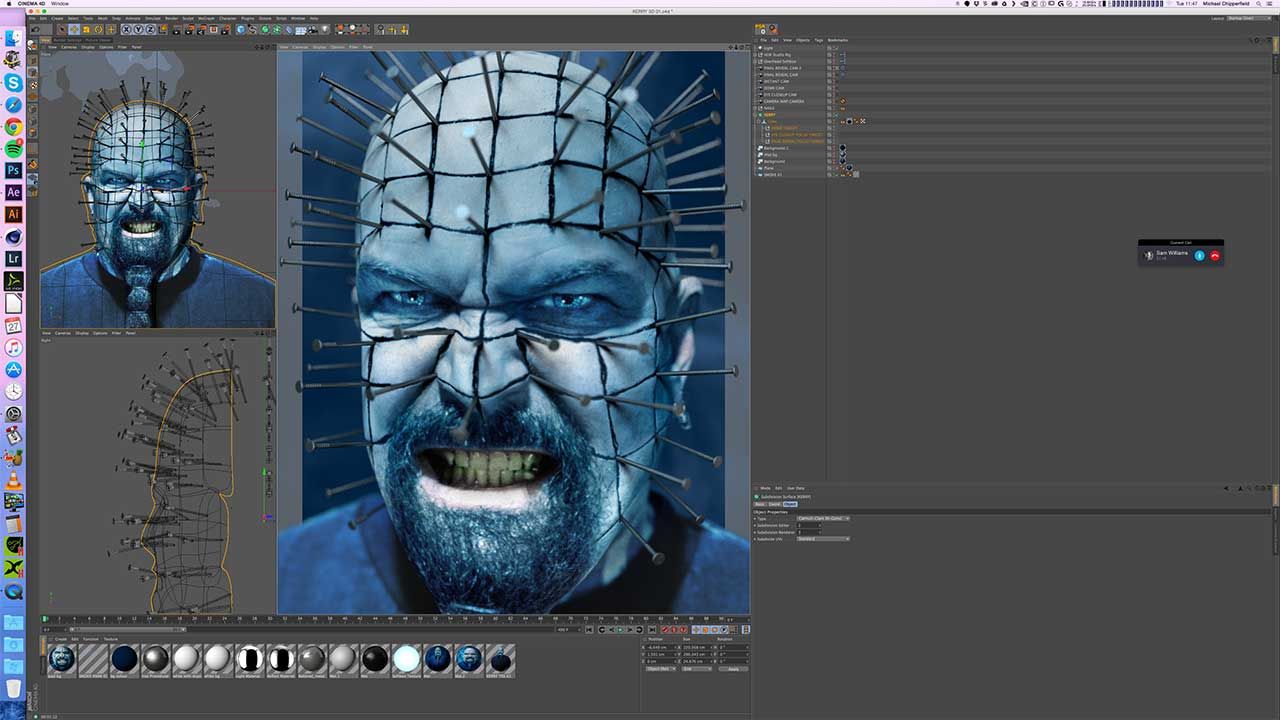 Kerry King in 3D and rendered for the iPad version.