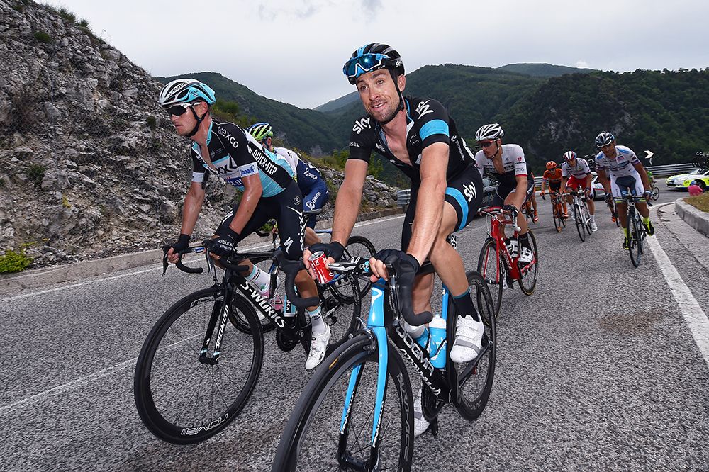 Bernie Eisel (Team Sky) and Maxime Bouet (Etixx-Quick Step)