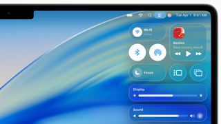 The Liquid Glass interface in macOS Tahoe.