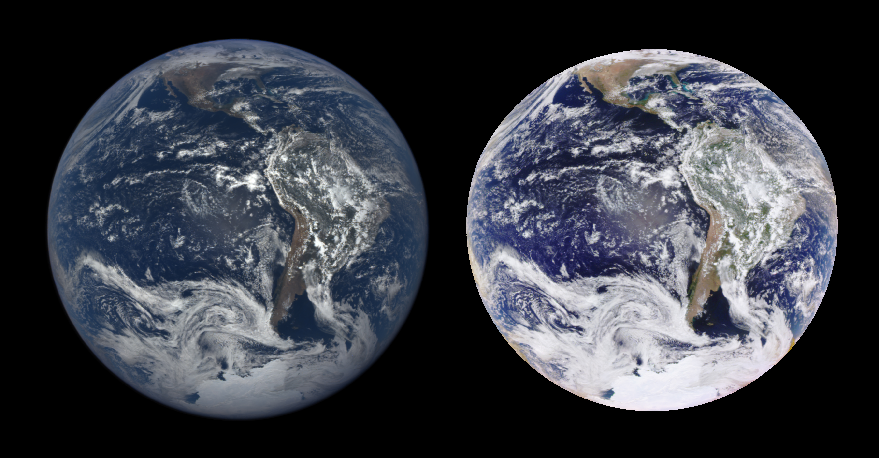 Earth views side by side