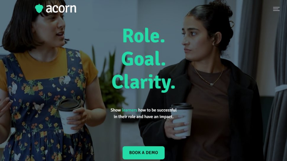 Website screenshot of Acorn LMS (September, 2025)