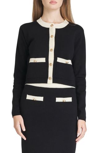 Catherine Contrast Trim Cardigan