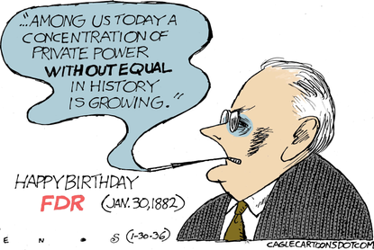 Editorial Cartoon U.S. FDR birthday