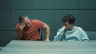 (L-R) Stephen Graham as Eddie Miller, Owen Cooper as Jamie Miller in Adolescence