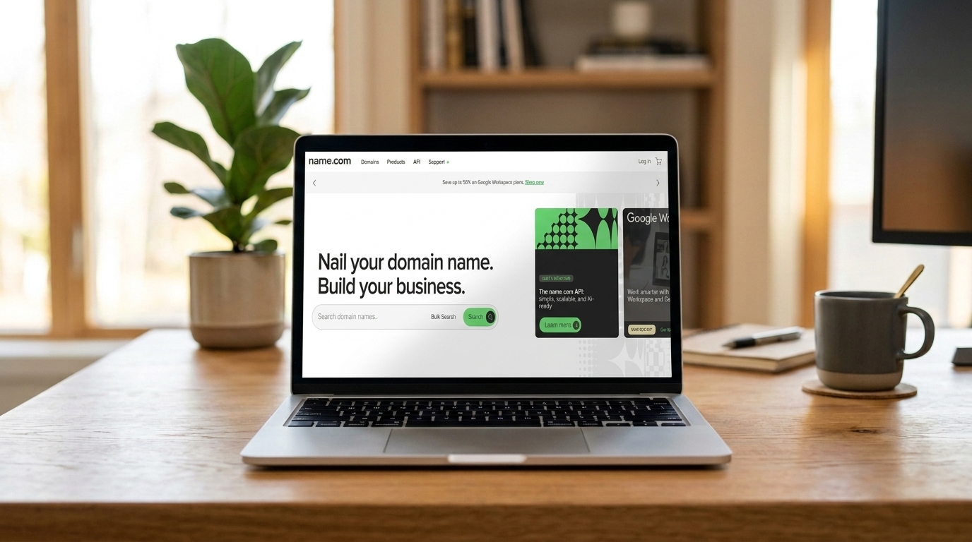 An image of Name.com's landing page