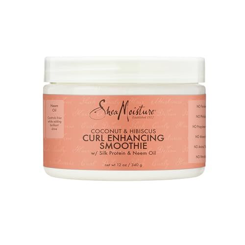 Sheamoisture Smoothie Curl Enhancing Cream Coconut and Hibiscus for Thick, Curly Hair Sulfate Free and Paraben Free 12 Oz
