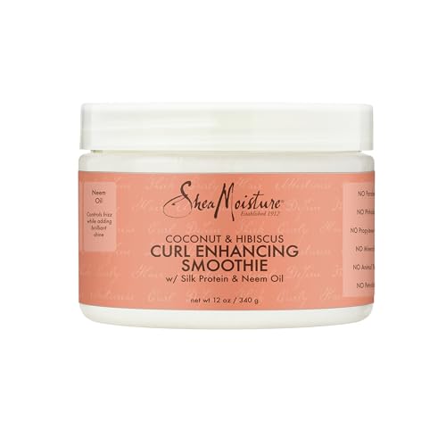 Sheamoisture Smoothie Curl Enhancing Cream Coconut and Hibiscus for Thick, Curly Hair Sulfate Free and Paraben Free 12 Oz