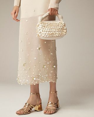 Collection Sheer Sweater-Skirt With Sequins