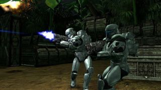 Two clones in battle in Star Wars Republic Commando