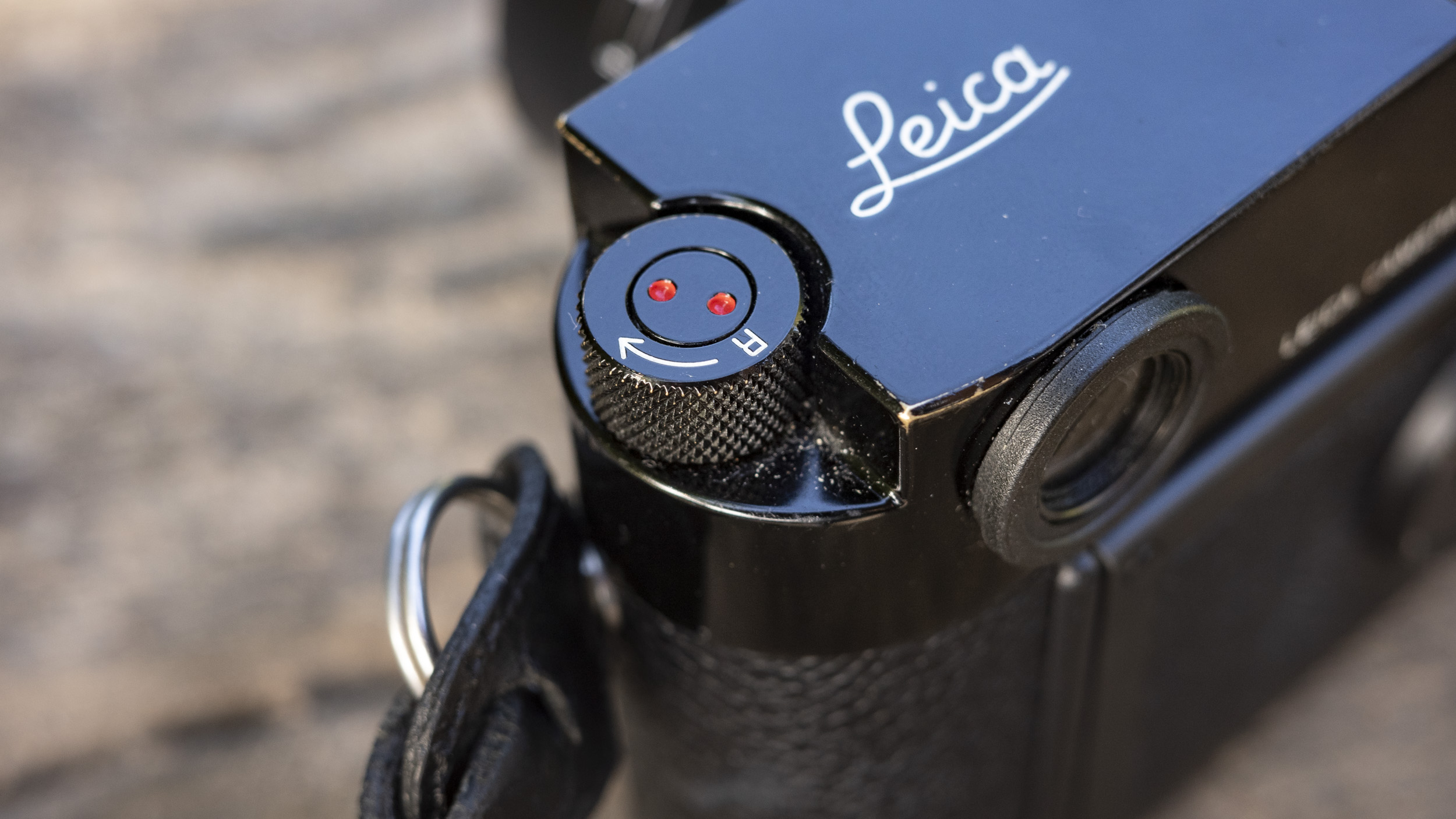 Closeup of the Leica MP film rewind