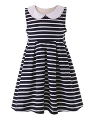 Navy Breton Striped Jersey Dress - £39 | Rachel Riley